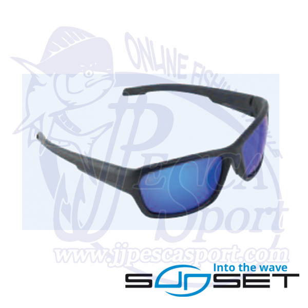 SUNSET GAFAS POLARIZADAS FLOTANTES - LARGO - MONTURA  MATT BLACK - CRISTALES DARK BLUE