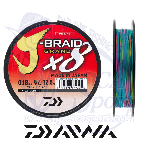 DAIWA J-BRAID GRAND X 8 300 M. (MULTICOLOR)