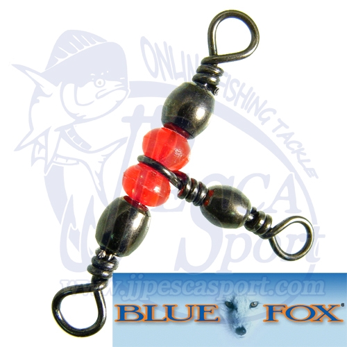 BLUE FOX GIRATORIO BARRIL TRIPLE CON PERLAS ROJAS