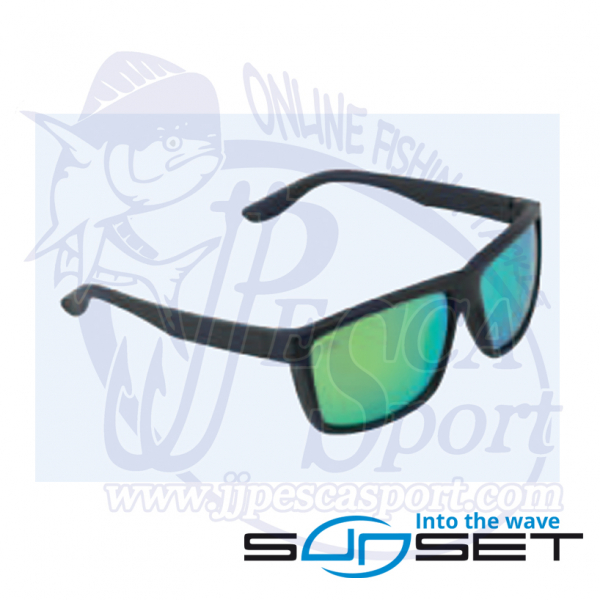 SUNSET GAFAS POLARIZADAS FLOTANTES - BAYA - MONTURA  MATT BLACK - CRISTALES GREEN